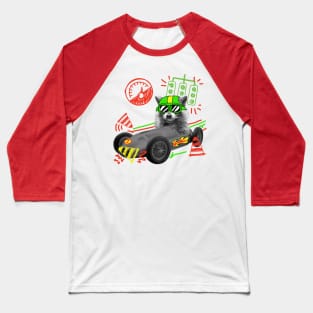 Raccoon in a rocket car Baseball T-Shirt